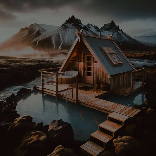 Quels logements en Islande offrent une expérience de bains géothermiques privés en pleine nature?